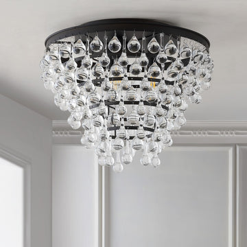 Toronto 16" Metal/Crystal LED Flush Mount - JONATHAN Y